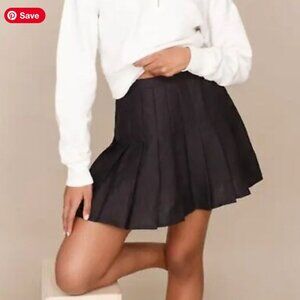 J.Crew Pleated mini skirt in stretch linen blend